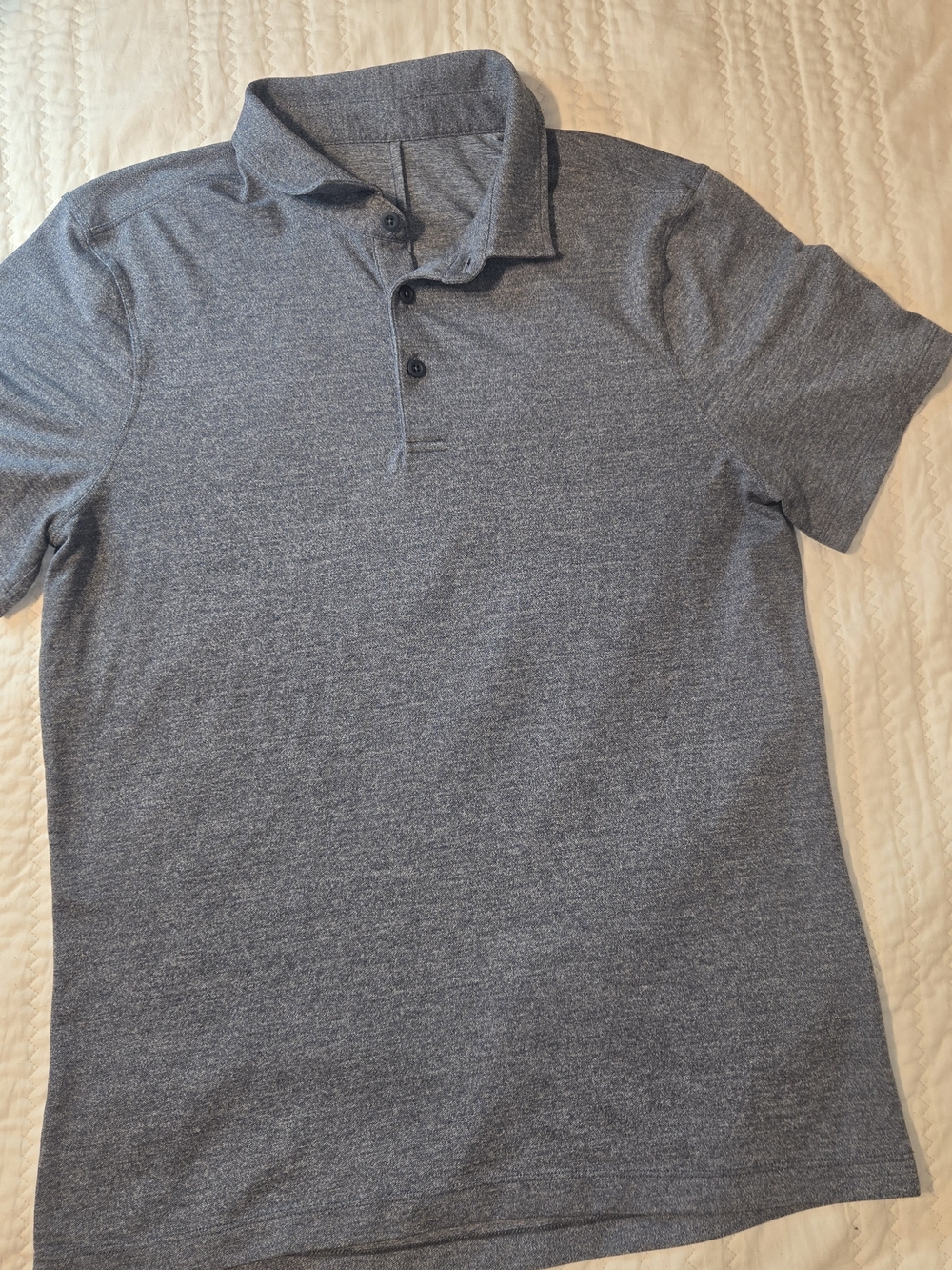 lululemon athletica Heathered Light  Blue Polo Shirt